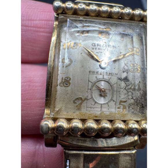 Vintage Gruen Veri-Thin Precision With Calendar Stretch Band 20mm 10k GF main image 7